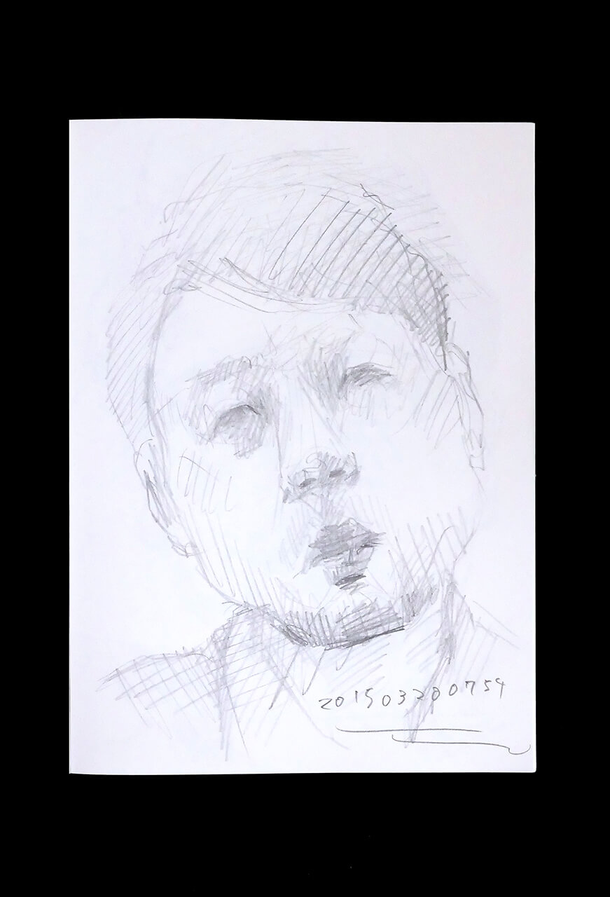 Contemporary artist SHINTAKU Tomoni's 2015/3/20 Self-portrait or pencil drawing
