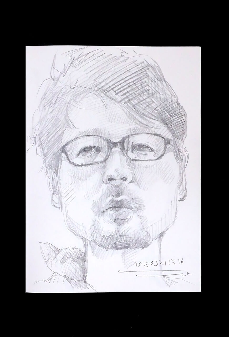 Contemporary artist SHINTAKU Tomoni's 2015/3/21 Self-portrait or pencil drawing