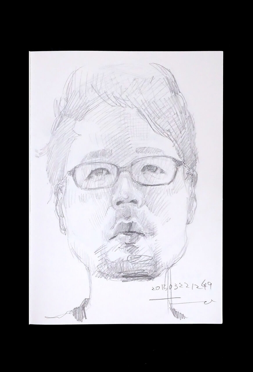 Contemporary artist SHINTAKU Tomoni's 2015/3/22 Self-portrait or pencil drawing