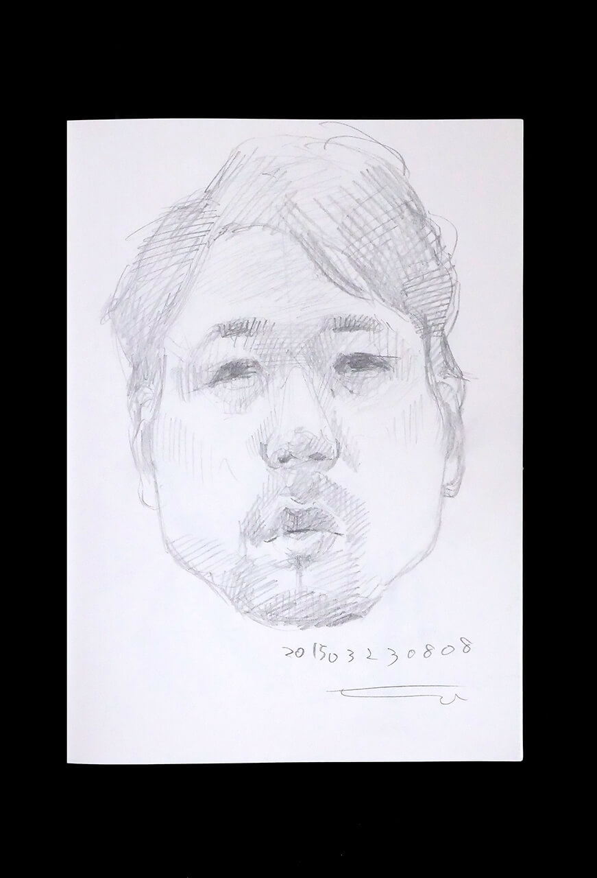 Contemporary artist SHINTAKU Tomoni's 2015/3/23 Self-portrait or pencil drawing