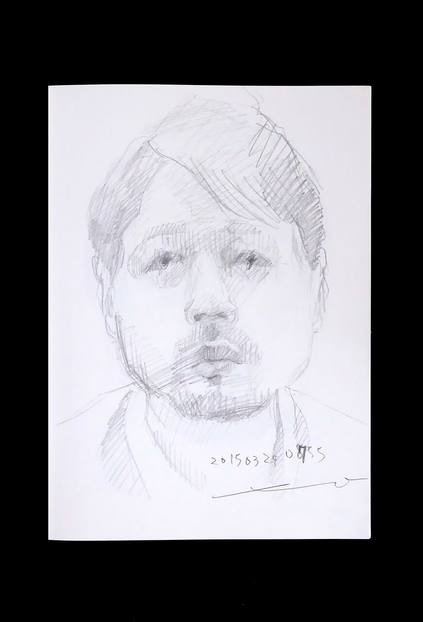Contemporary artist SHINTAKU Tomoni's 2015/3/24 Self-portrait or pencil drawing