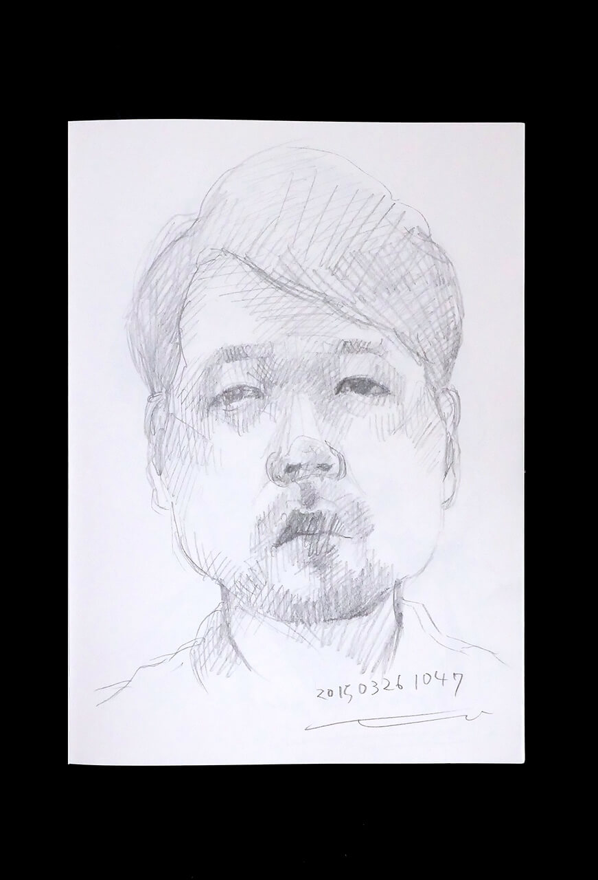 Contemporary artist SHINTAKU Tomoni's 2015/3/26 Self-portrait or pencil drawing