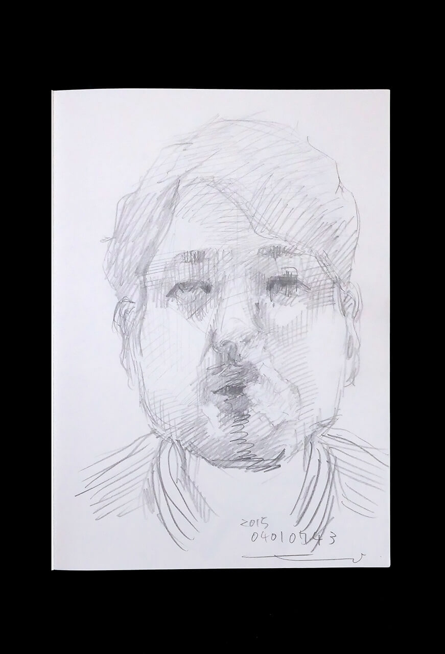 Contemporary artist SHINTAKU Tomoni's 2015/4/1 Self-portrait or pencil drawing