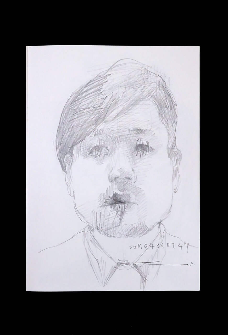 Contemporary artist SHINTAKU Tomoni's 2015/4/2 Self-portrait or pencil drawing