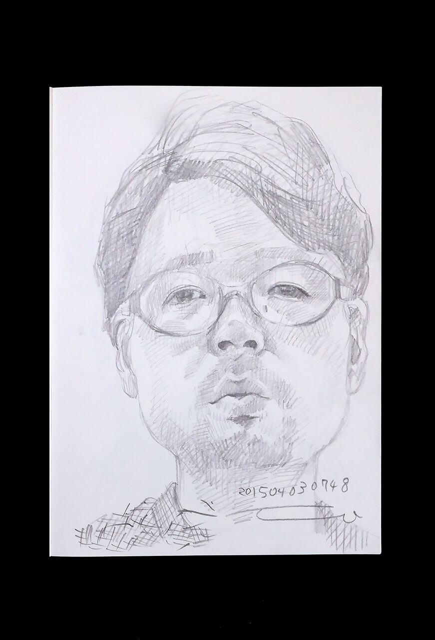 Contemporary artist SHINTAKU Tomoni's 2015/4/3 Self-portrait or pencil drawing