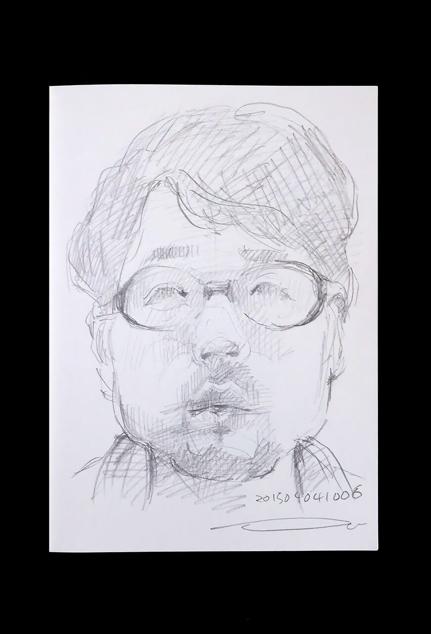 Contemporary artist SHINTAKU Tomoni's 2015/4/4 Self-portrait or pencil drawing