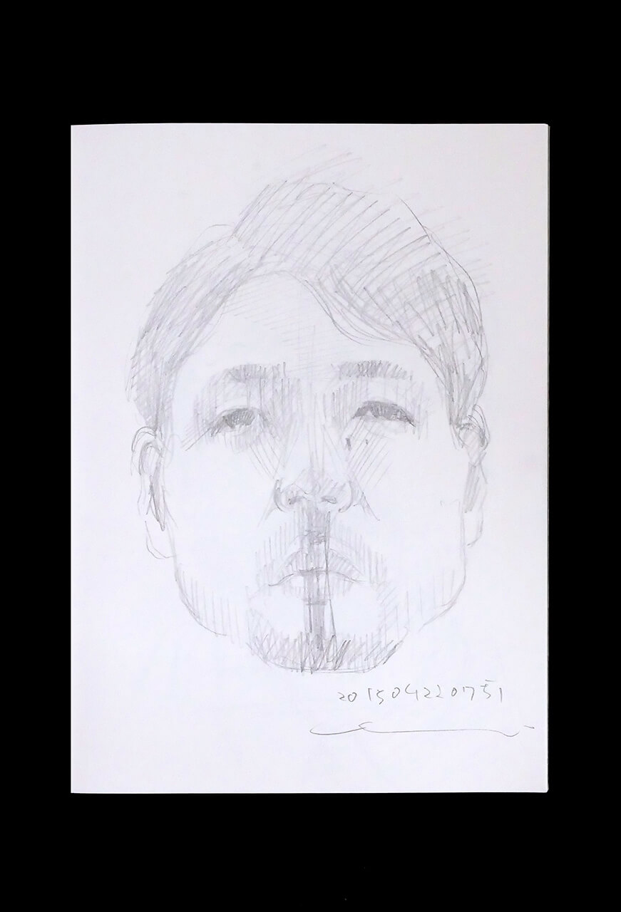 Contemporary artist SHINTAKU Tomoni's 2015/4/22 Self-portrait or pencil drawing