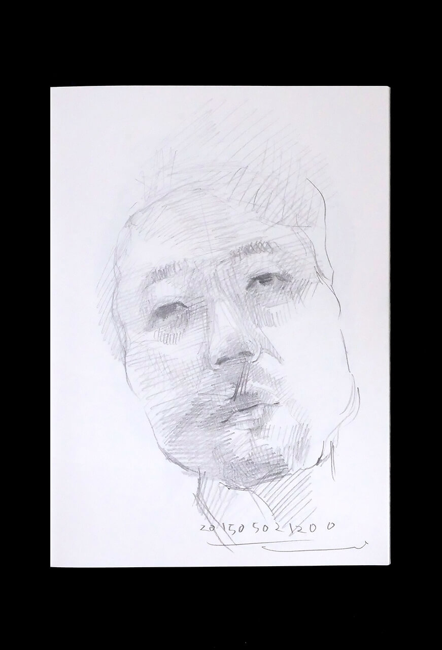 Contemporary artist SHINTAKU Tomoni's 2015/5/2 Self-portrait or pencil drawing
