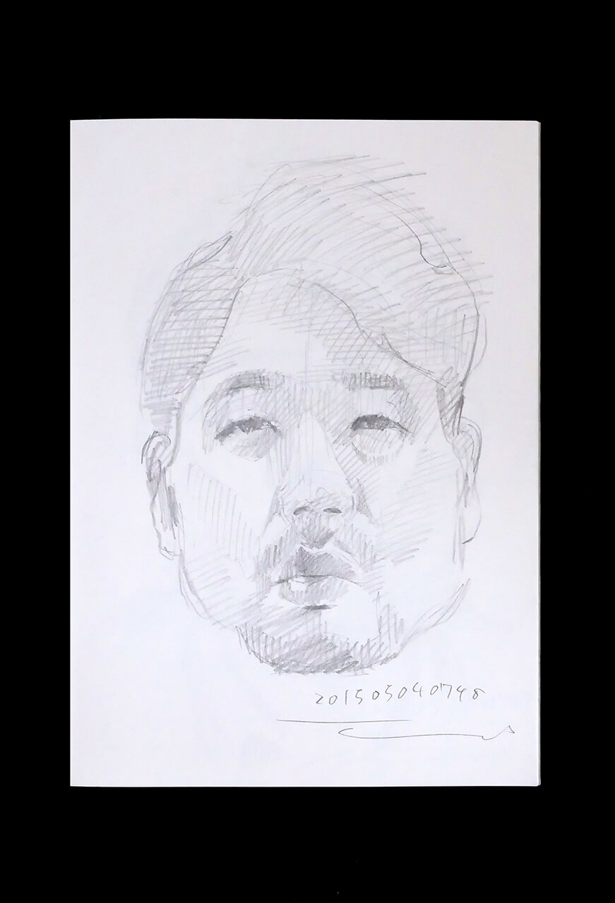 Contemporary artist SHINTAKU Tomoni's 2015/5/4 Self-portrait or pencil drawing