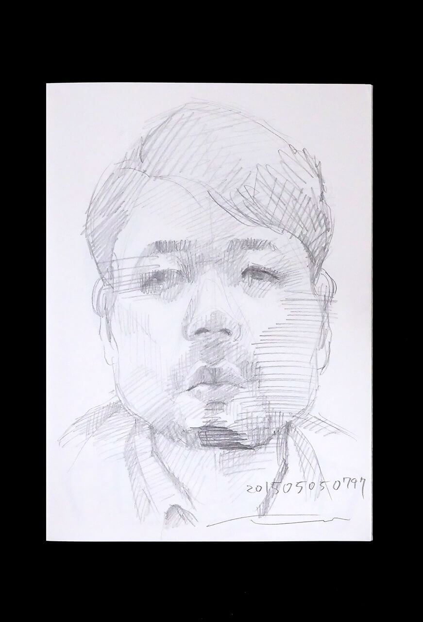 Contemporary artist SHINTAKU Tomoni's 2015/5/5 Self-portrait or pencil drawing