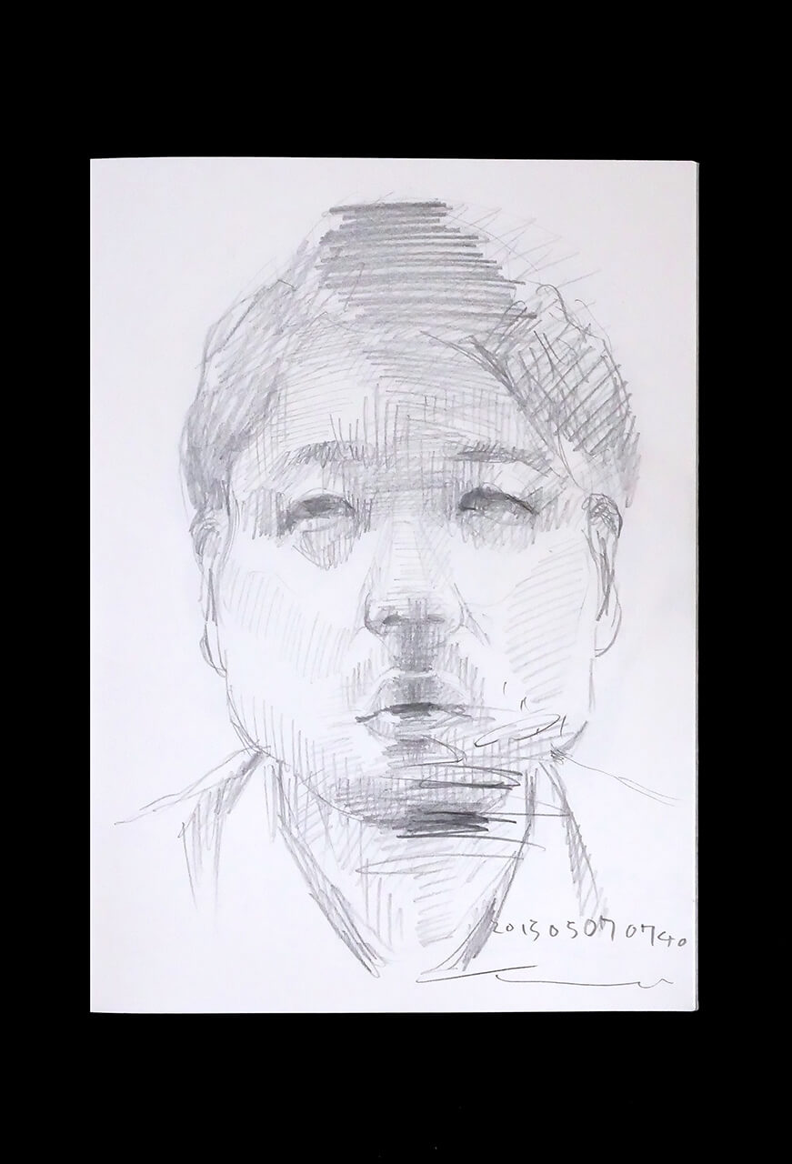 Contemporary artist SHINTAKU Tomoni's 2015/5/7 Self-portrait or pencil drawing