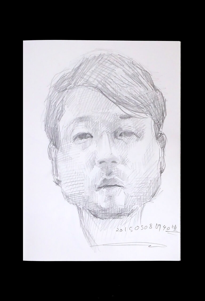 Contemporary artist SHINTAKU Tomoni's 2015/5/8 Self-portrait or pencil drawing