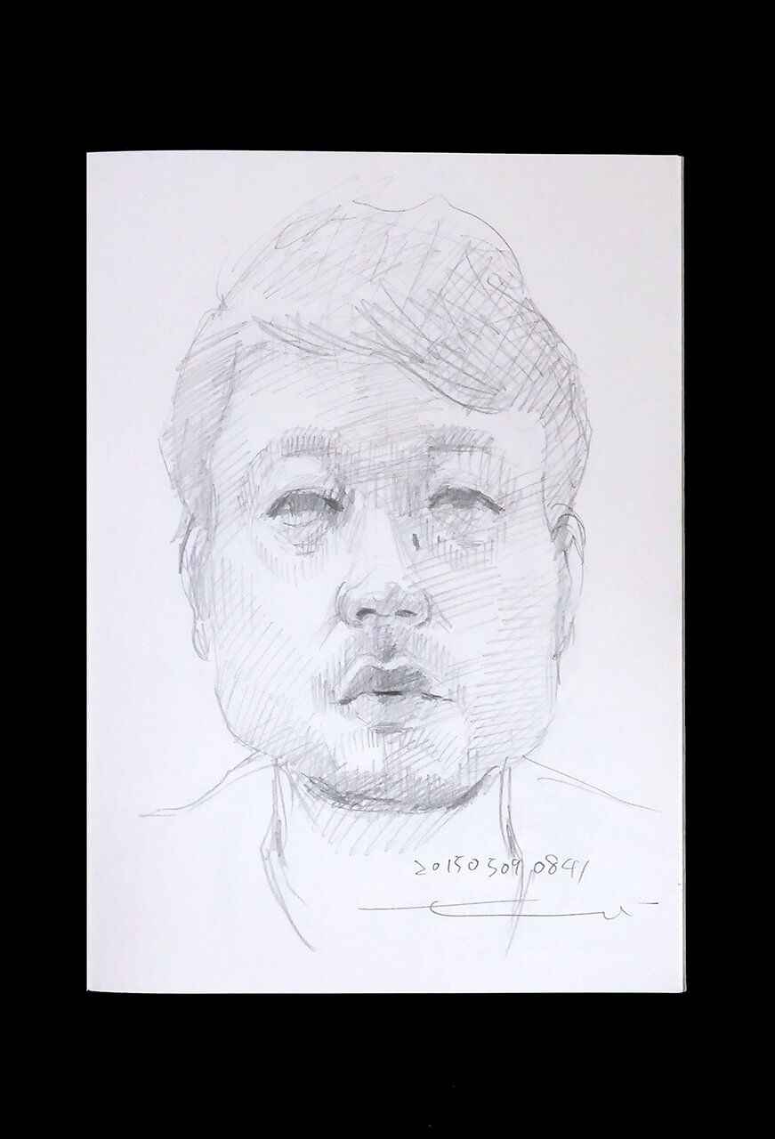 Contemporary artist SHINTAKU Tomoni's 2015/5/9 Self-portrait or pencil drawing