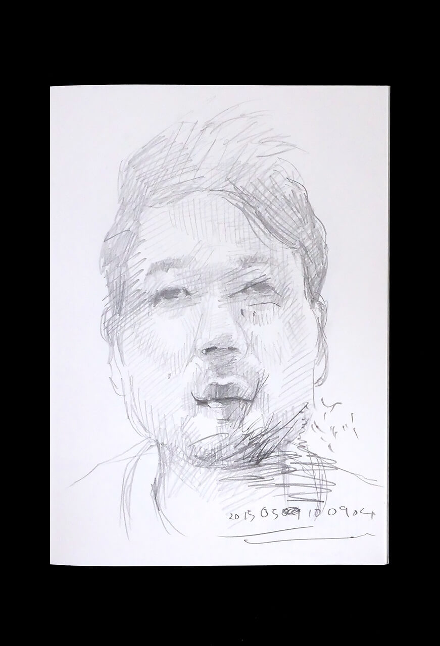 Contemporary artist SHINTAKU Tomoni's 2015/5/10 Self-portrait or pencil drawing