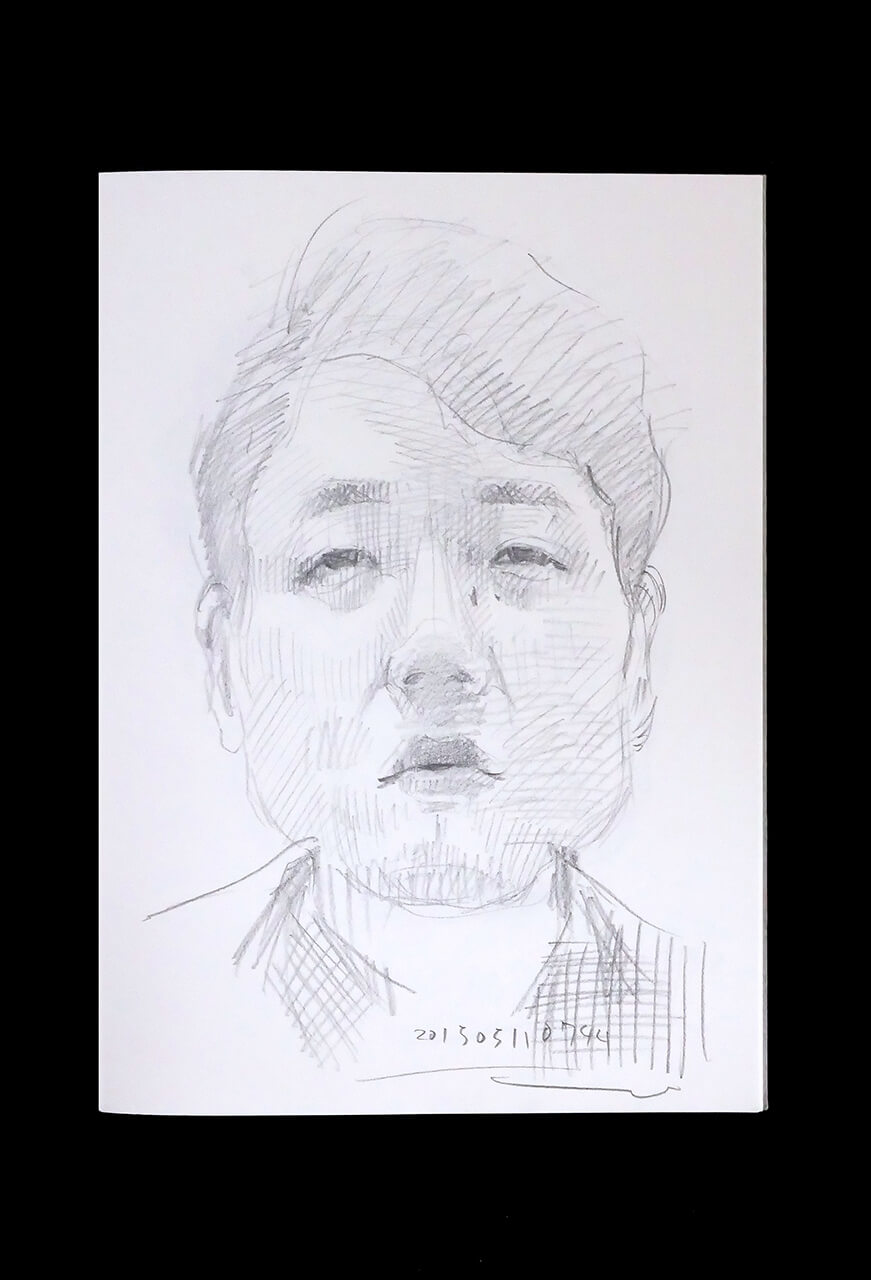 Contemporary artist SHINTAKU Tomoni's 2015/5/11 Self-portrait or pencil drawing