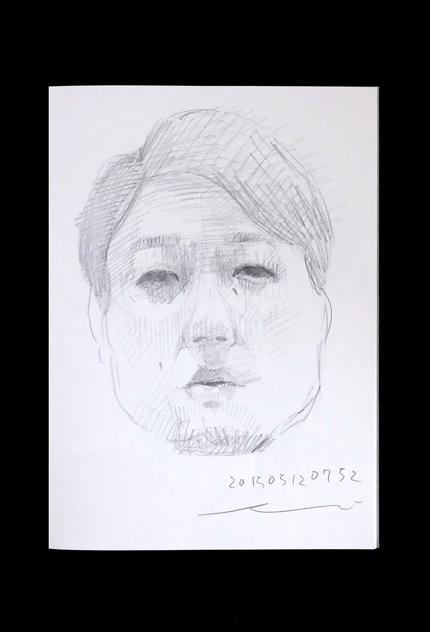 Contemporary artist SHINTAKU Tomoni's 2015/5/12 Self-portrait or pencil drawing