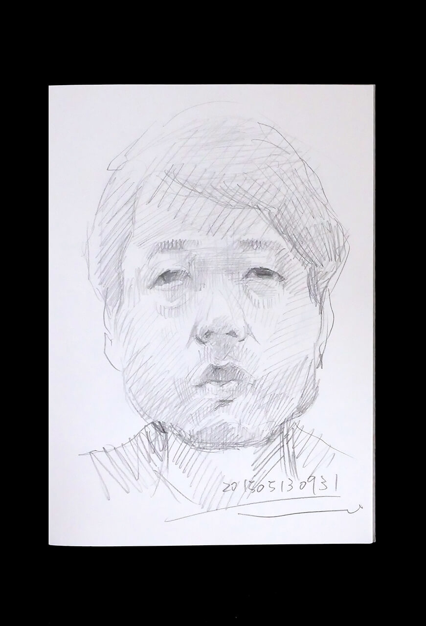 Contemporary artist SHINTAKU Tomoni's 2015/5/13 Self-portrait or pencil drawing