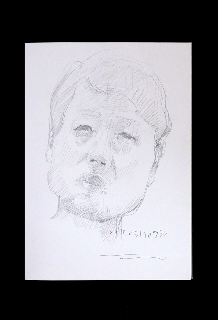 Contemporary artist SHINTAKU Tomoni's 2015/5/14 Self-portrait or pencil drawing