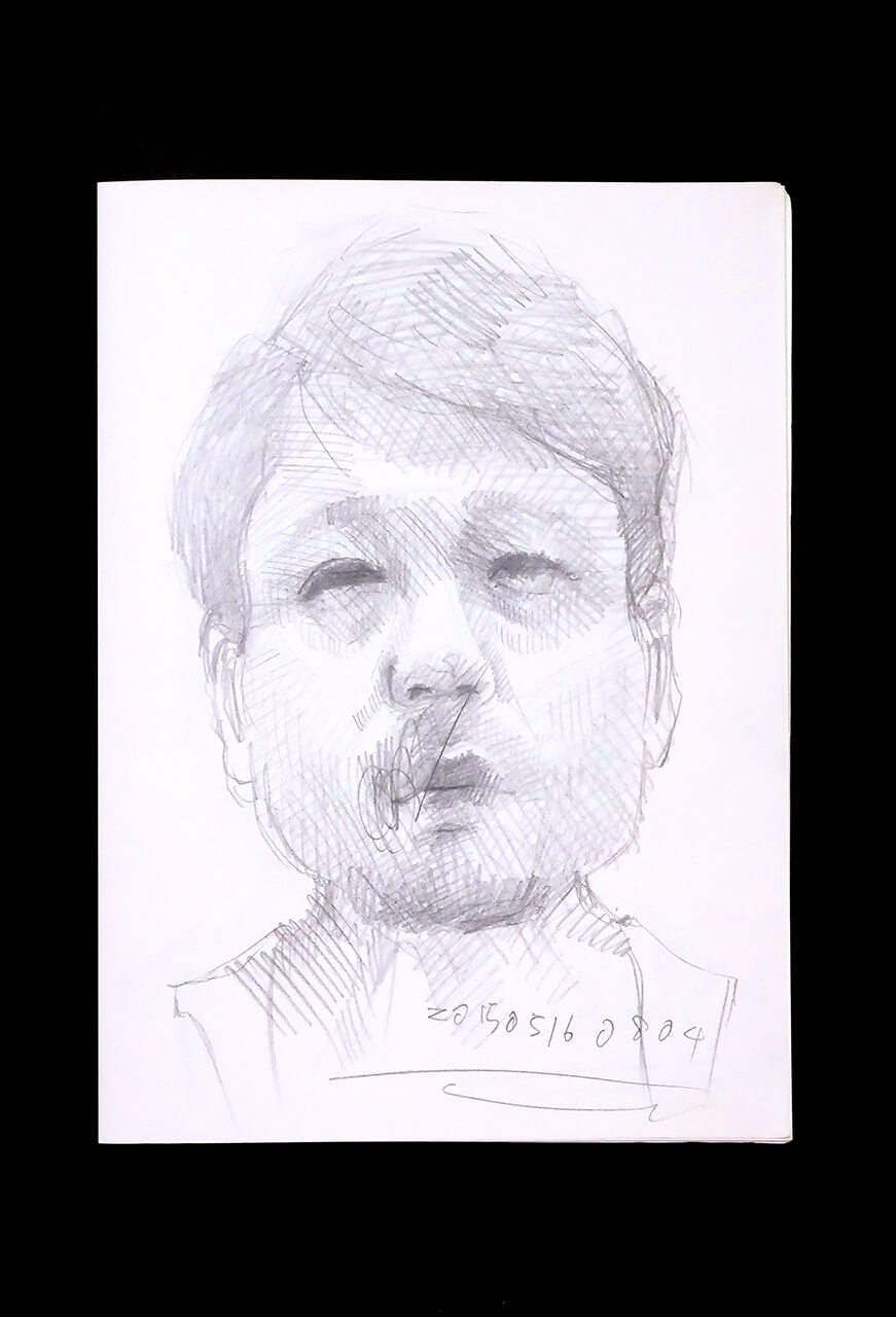 Contemporary artist SHINTAKU Tomoni's 2015/5/16 Self-portrait or pencil drawing