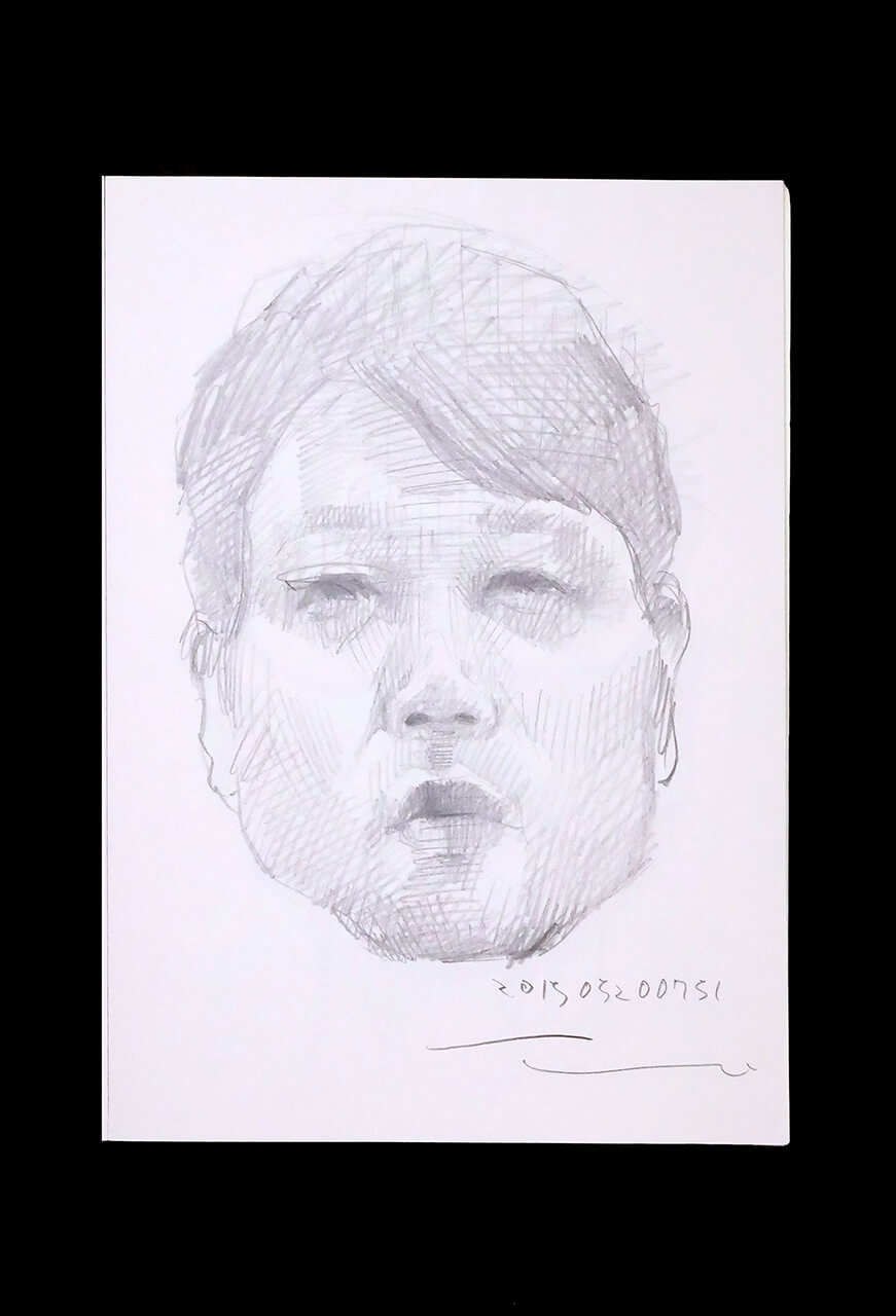 Contemporary artist SHINTAKU Tomoni's 2015/5/20 Self-portrait or pencil drawing