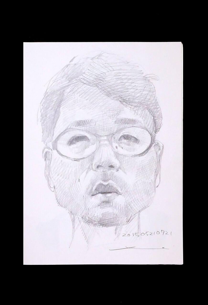 Contemporary artist SHINTAKU Tomoni's 2015/5/21 Self-portrait or pencil drawing
