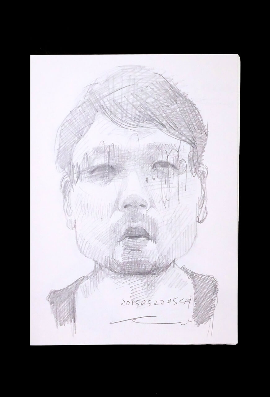 Contemporary artist SHINTAKU Tomoni's 2015/5/22 Self-portrait or pencil drawing