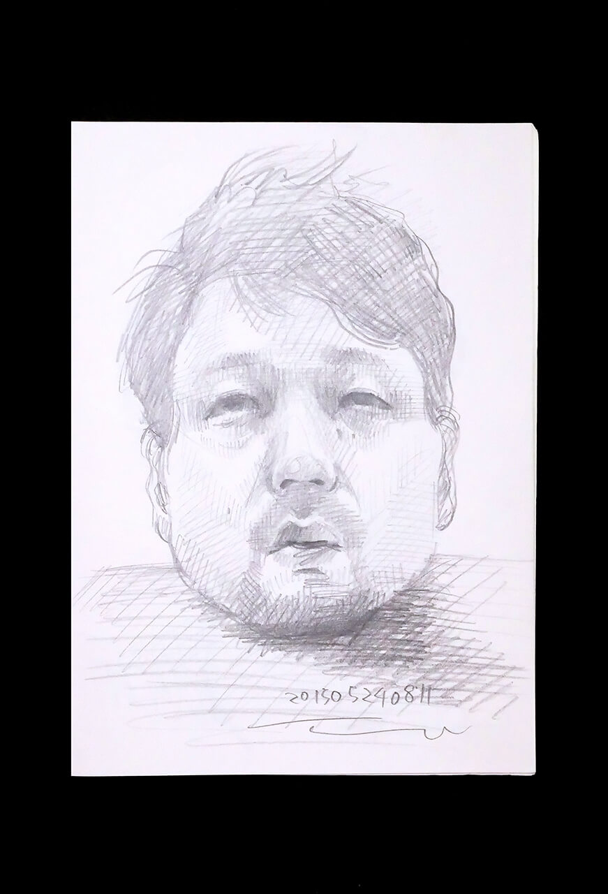 Contemporary artist SHINTAKU Tomoni's 2015/5/24 Self-portrait or pencil drawing