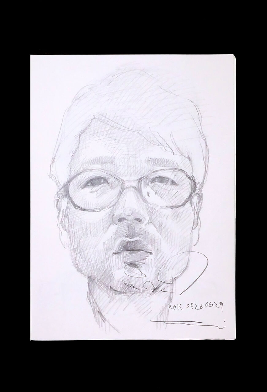 Contemporary artist SHINTAKU Tomoni's 2015/5/26 Self-portrait or pencil drawing
