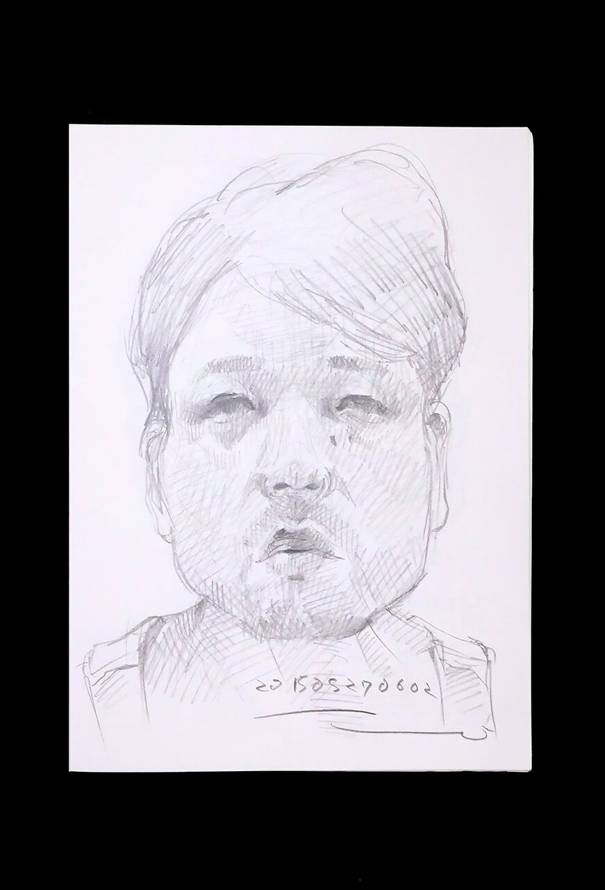 Contemporary artist SHINTAKU Tomoni's 2015/5/27 Self-portrait or pencil drawing