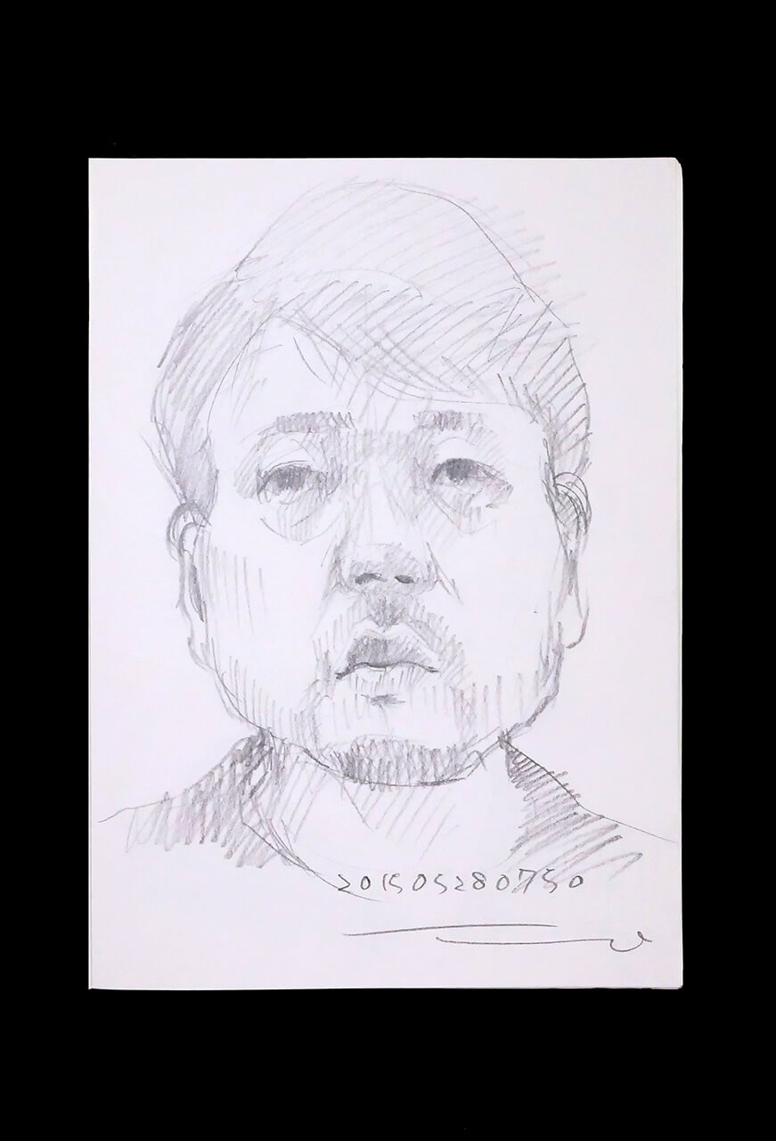 Contemporary artist SHINTAKU Tomoni's 2015/5/28 Self-portrait or pencil drawing