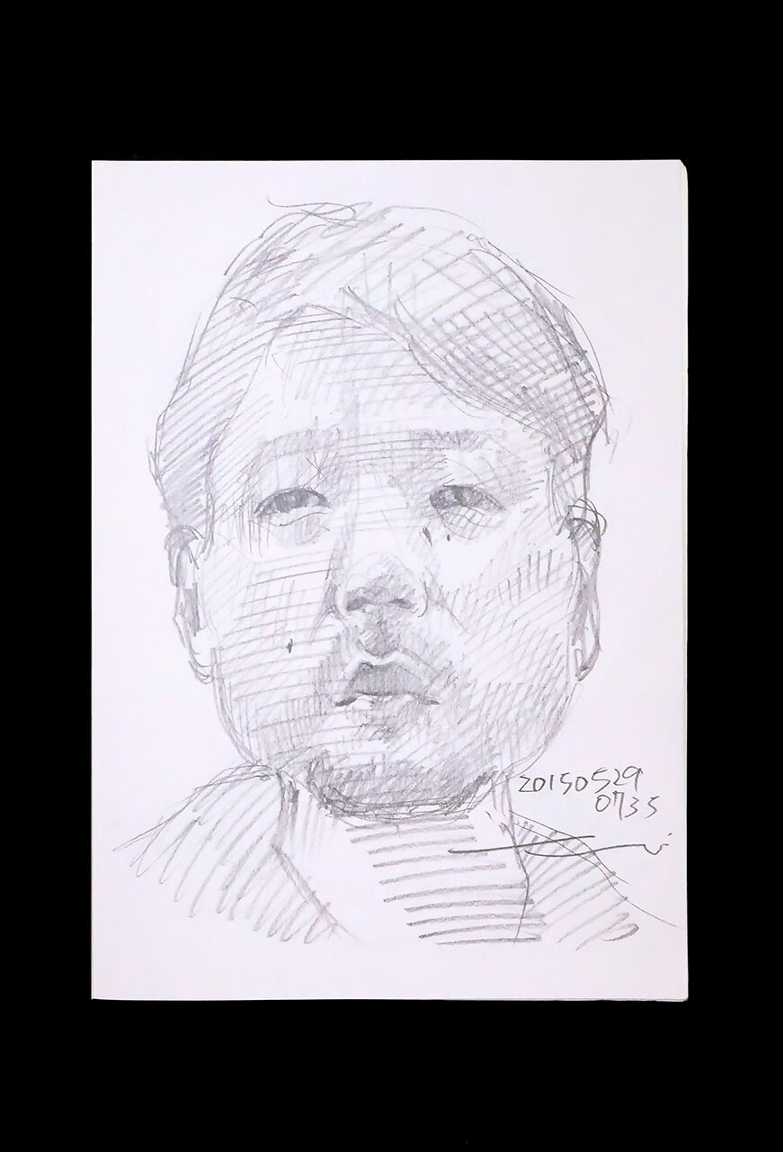 Contemporary artist SHINTAKU Tomoni's 2015/5/29 Self-portrait or pencil drawing