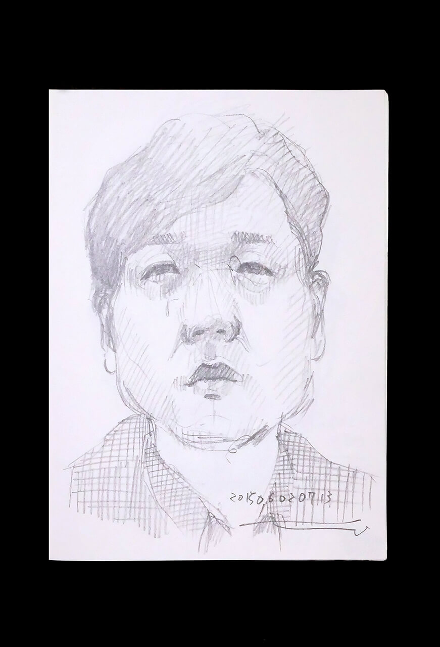 Contemporary artist SHINTAKU Tomoni's 2015/6/2 Self-portrait or pencil drawing