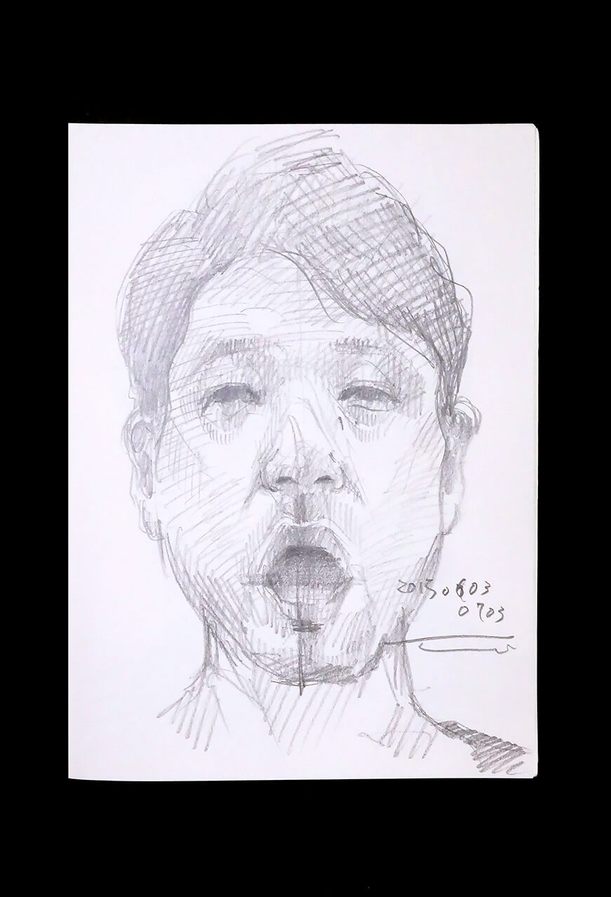Contemporary artist SHINTAKU Tomoni's 2015/6/3 Self-portrait or pencil drawing