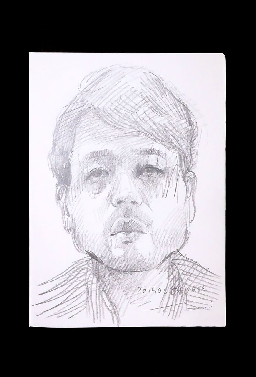 Contemporary artist SHINTAKU Tomoni's 2015/6/4 Self-portrait or pencil drawing