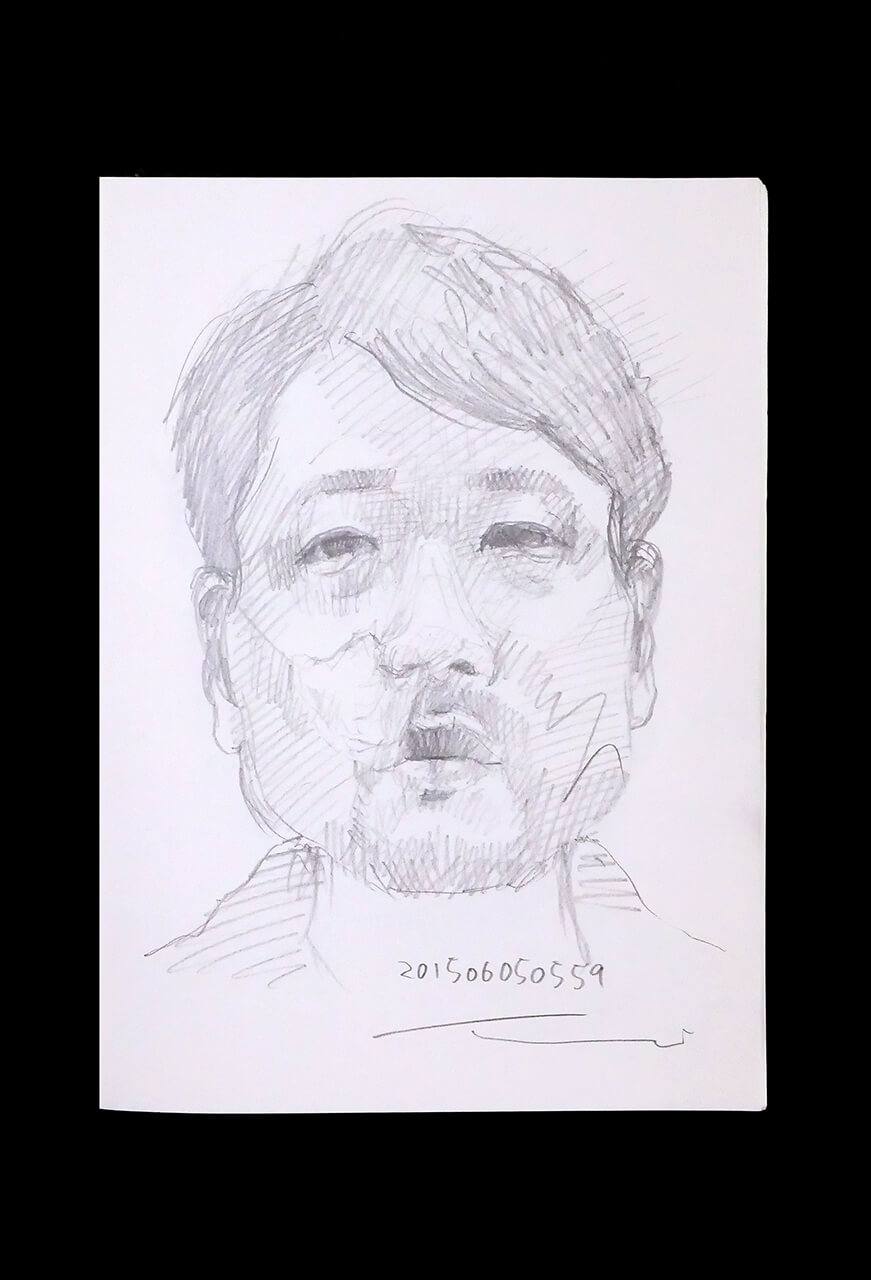 Contemporary artist SHINTAKU Tomoni's 2015/6/5 Self-portrait or pencil drawing