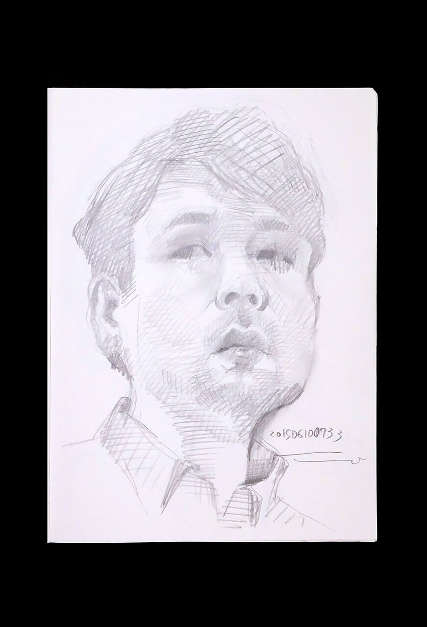 Contemporary artist SHINTAKU Tomoni's 2015/6/10 Self-portrait or pencil drawing
