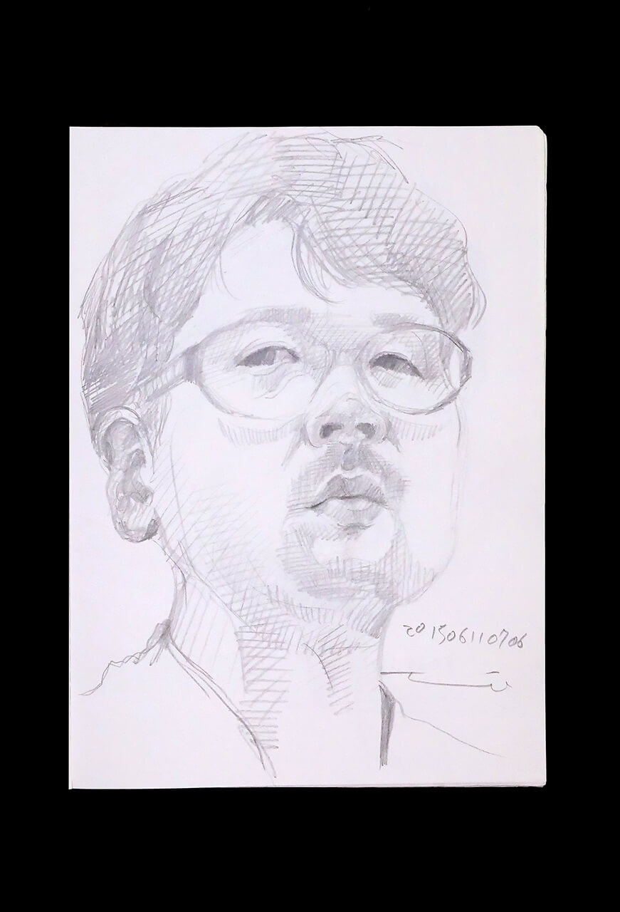 Contemporary artist SHINTAKU Tomoni's 2015/6/11 Self-portrait or pencil drawing
