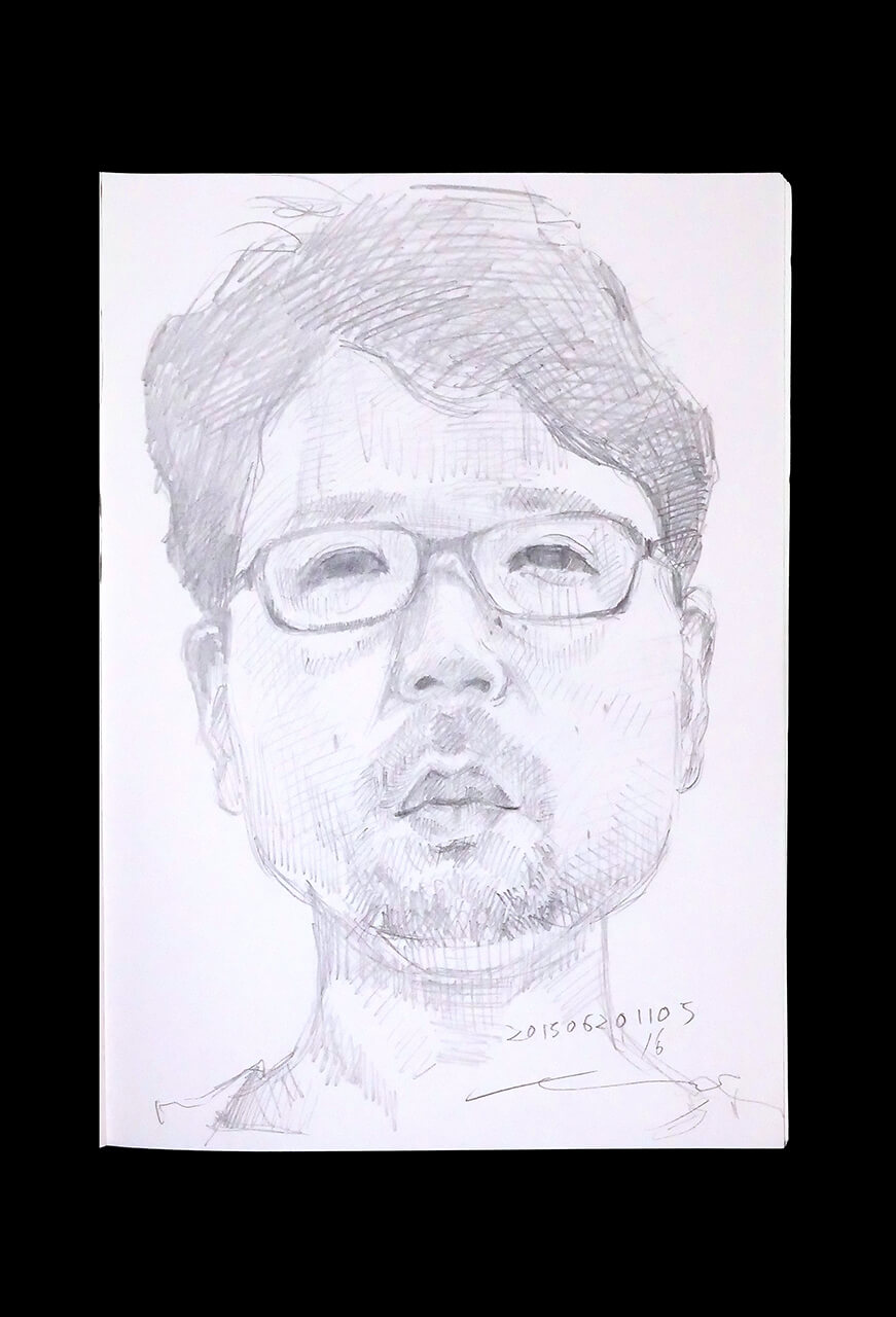 Contemporary artist SHINTAKU Tomoni's 2015/6/20 Self-portrait or pencil drawing