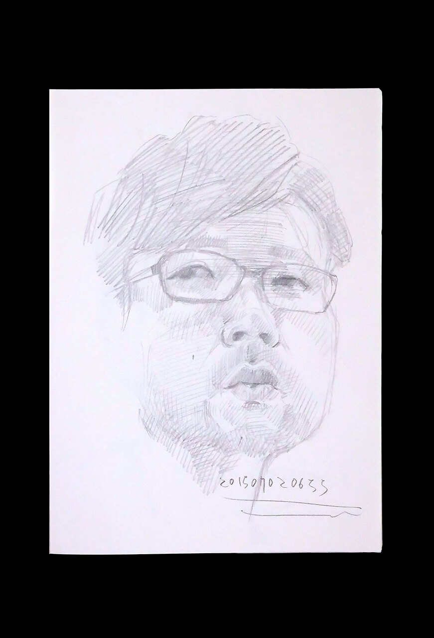 Contemporary artist SHINTAKU Tomoni's 2015/7/2 Self-portrait or pencil drawing