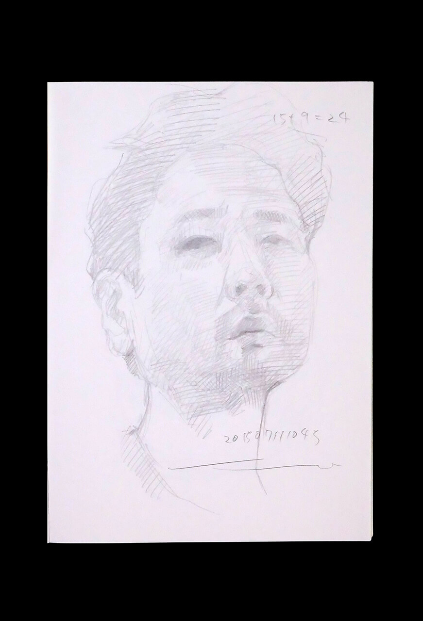 Contemporary artist SHINTAKU Tomoni's 2015/7/11 Self-portrait or pencil drawing