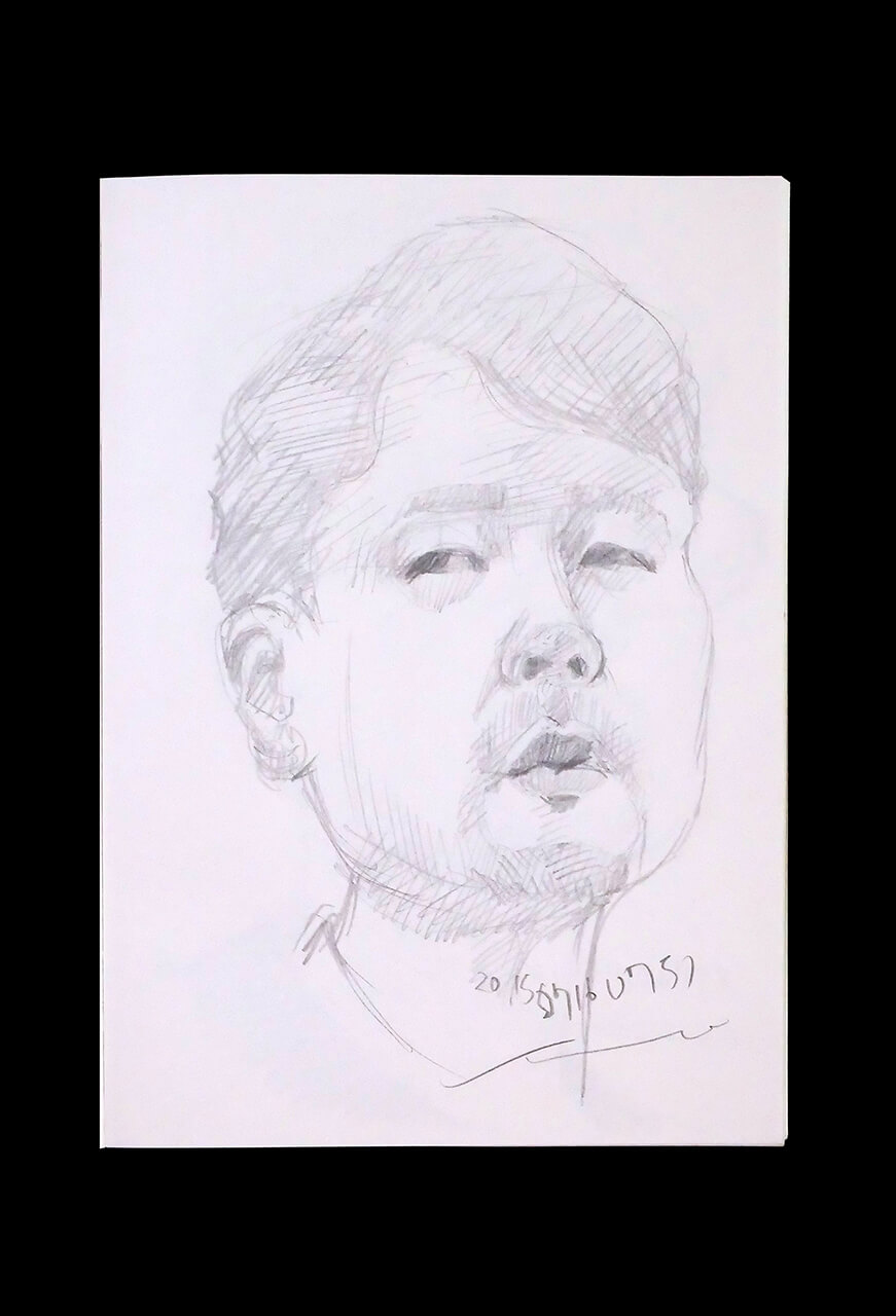 Contemporary artist SHINTAKU Tomoni's 2015/7/16 Self-portrait or pencil drawing