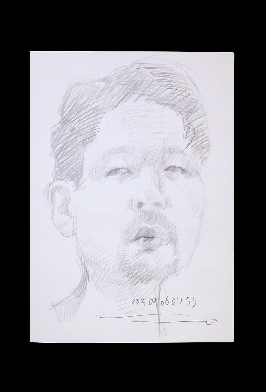 Contemporary artist SHINTAKU Tomoni's 2015/9/6 Self-portrait or pencil drawing
