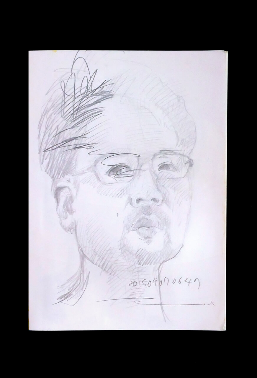 Contemporary artist SHINTAKU Tomoni's 2015/9/7 Self-portrait or pencil drawing