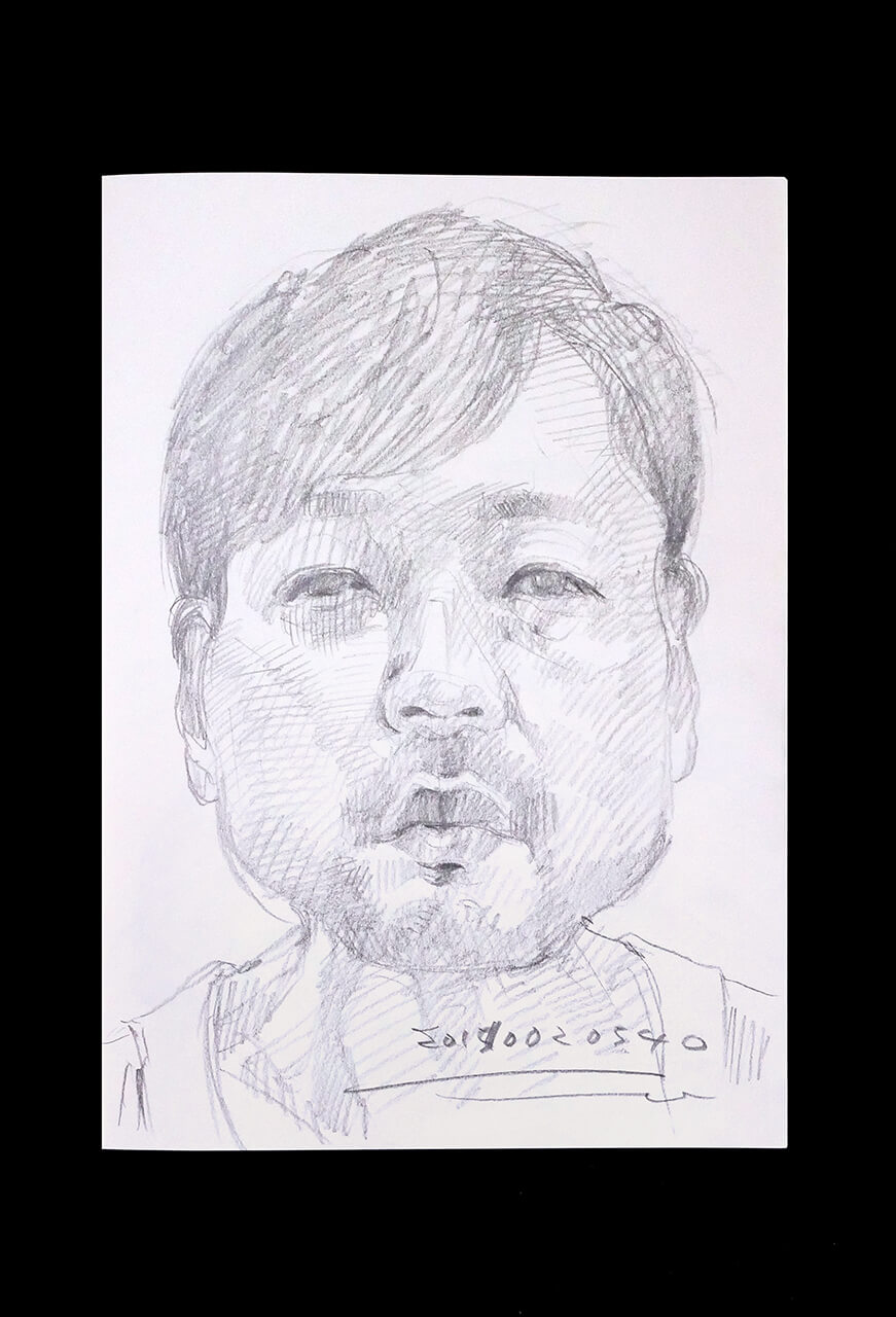 Contemporary artist SHINTAKU Tomoni's 2015/10/2 Self-portrait or pencil drawing