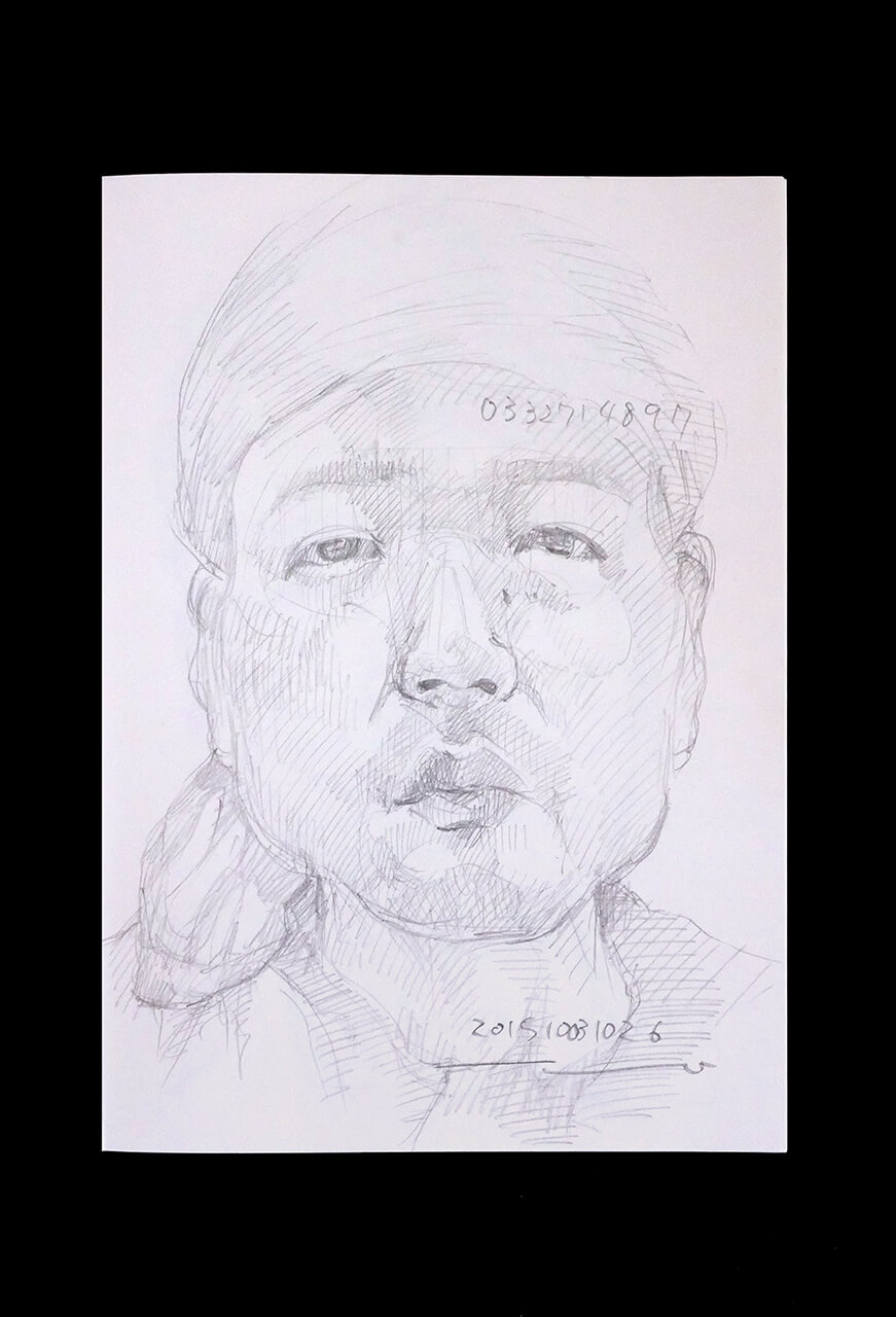 Contemporary artist SHINTAKU Tomoni's 2015/10/3 Self-portrait or pencil drawing