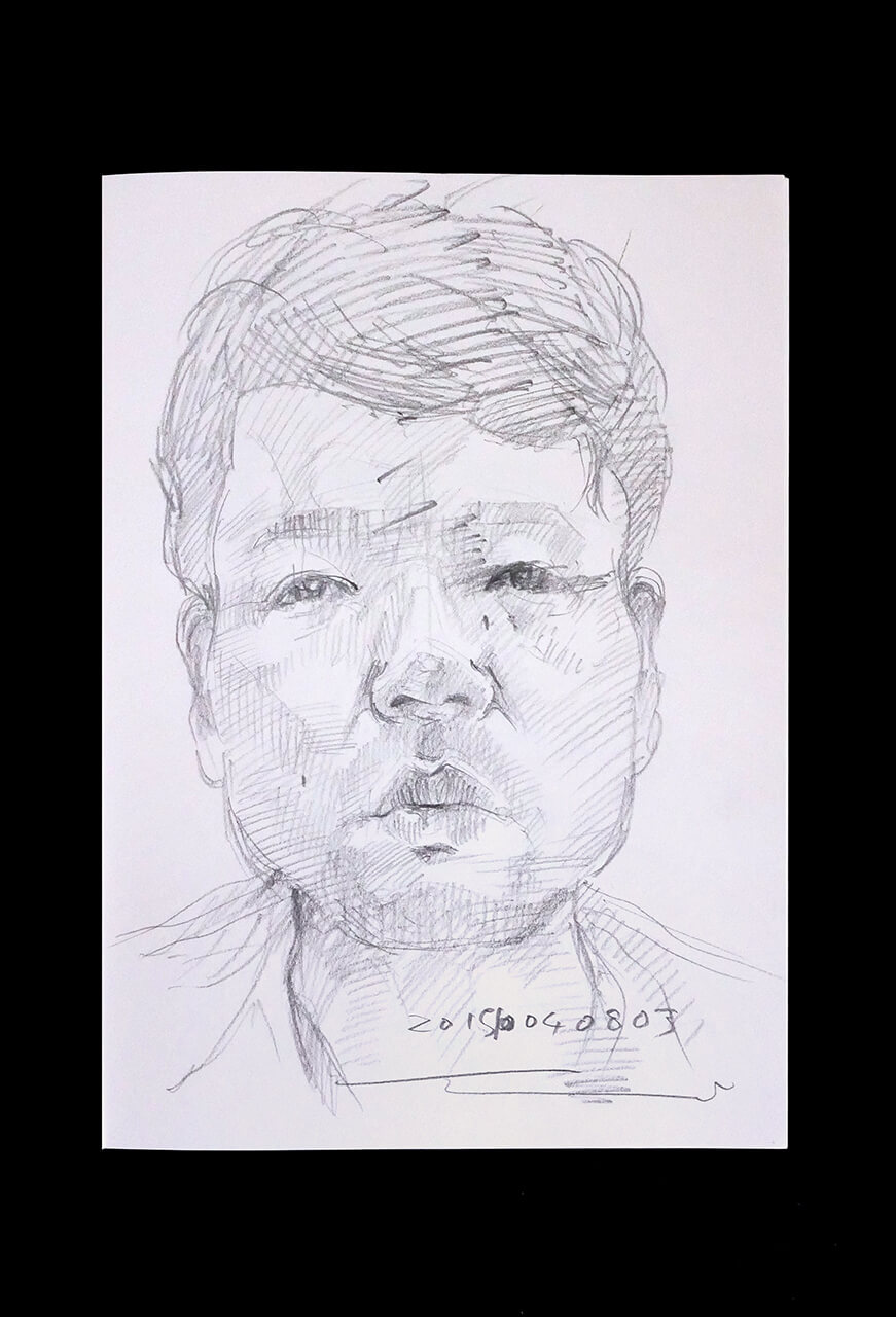 Contemporary artist SHINTAKU Tomoni's 2015/10/4 Self-portrait or pencil drawing