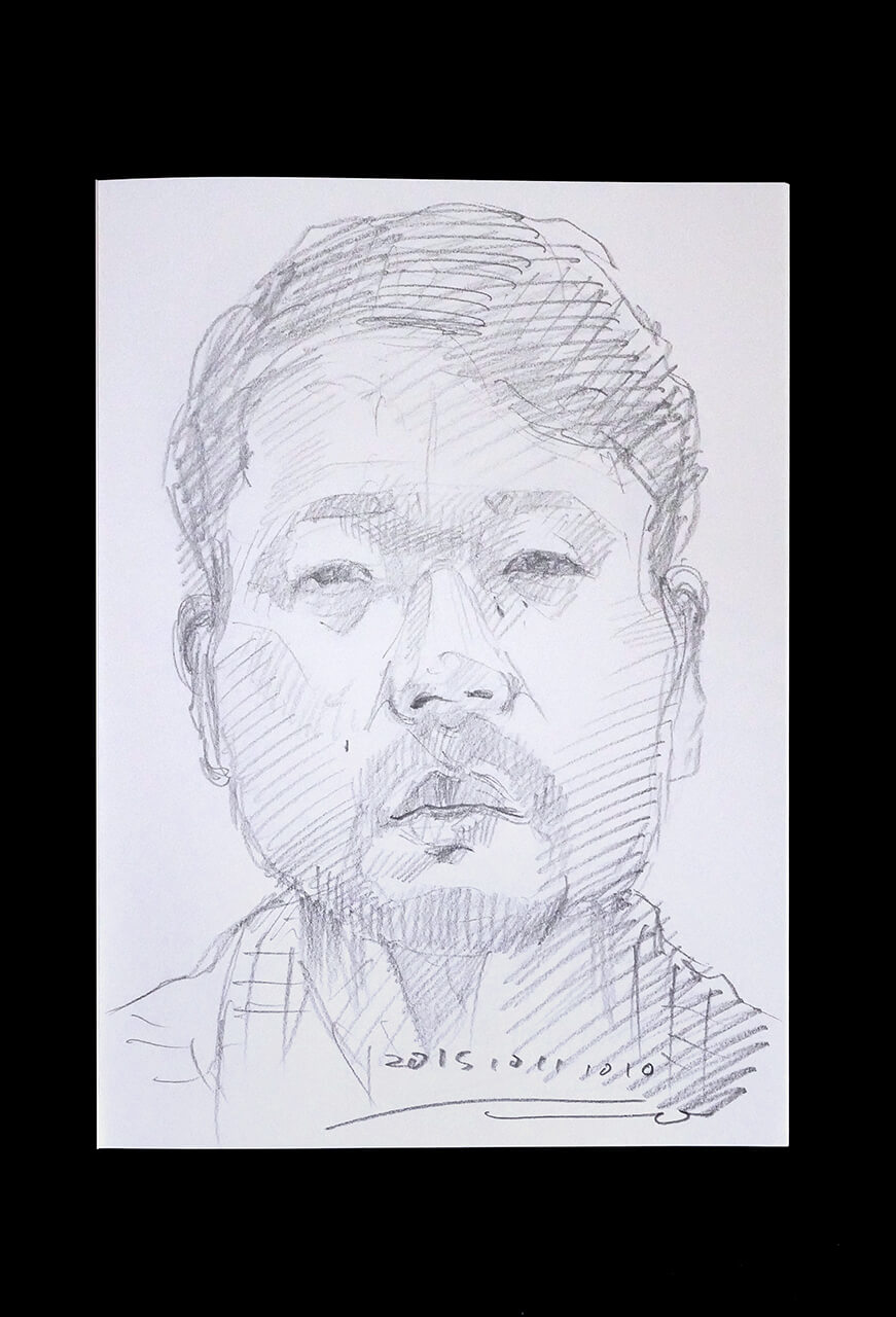 Contemporary artist SHINTAKU Tomoni's 2015/10/11 Self-portrait or pencil drawing