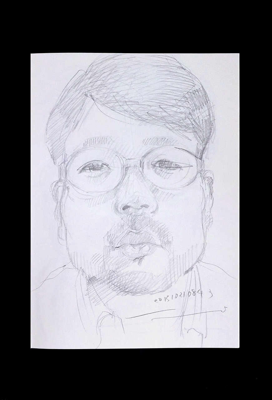 Contemporary artist SHINTAKU Tomoni's 2015/10/21 Self-portrait or pencil drawing