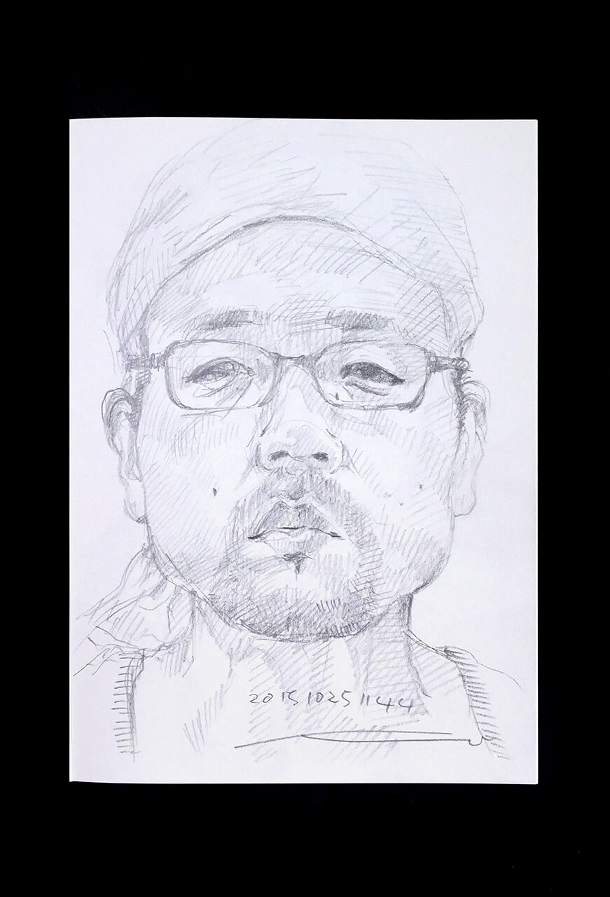 Contemporary artist SHINTAKU Tomoni's 2015/10/25 Self-portrait or pencil drawing