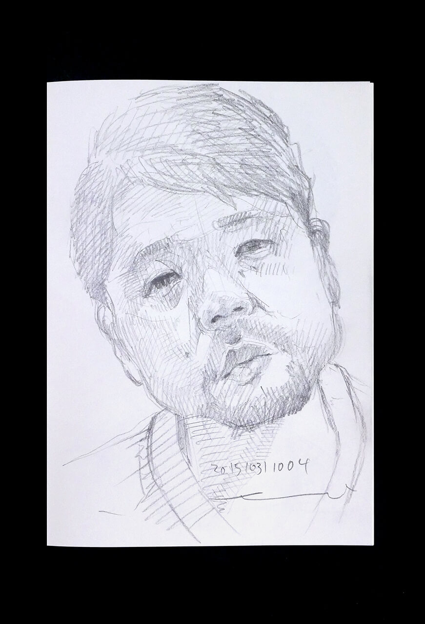 Contemporary artist SHINTAKU Tomoni's 2015/10/31 Self-portrait or pencil drawing